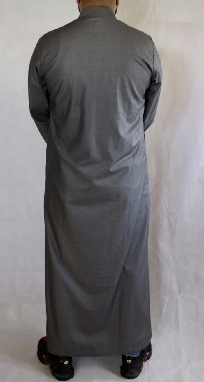 Men’s Grey Jubbah / Thobe two stripe - Image 3