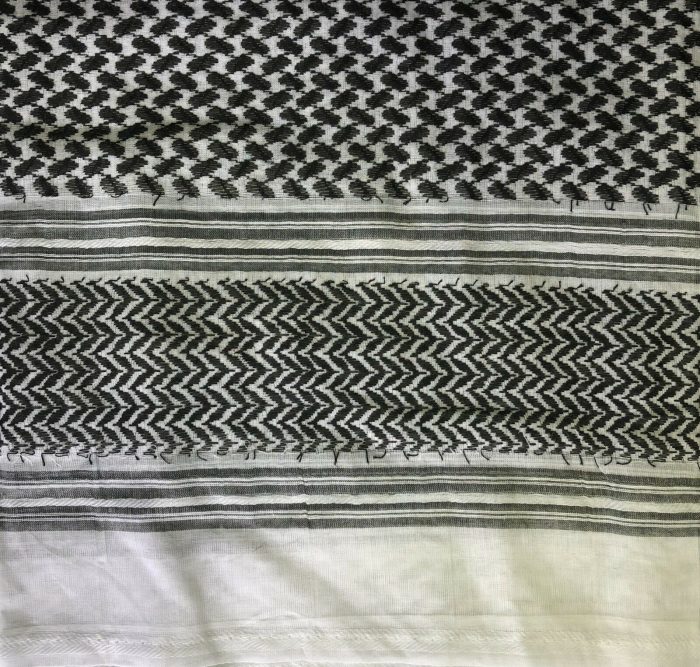 Black & White Arab Mens Muslim Headscarf - Image 2